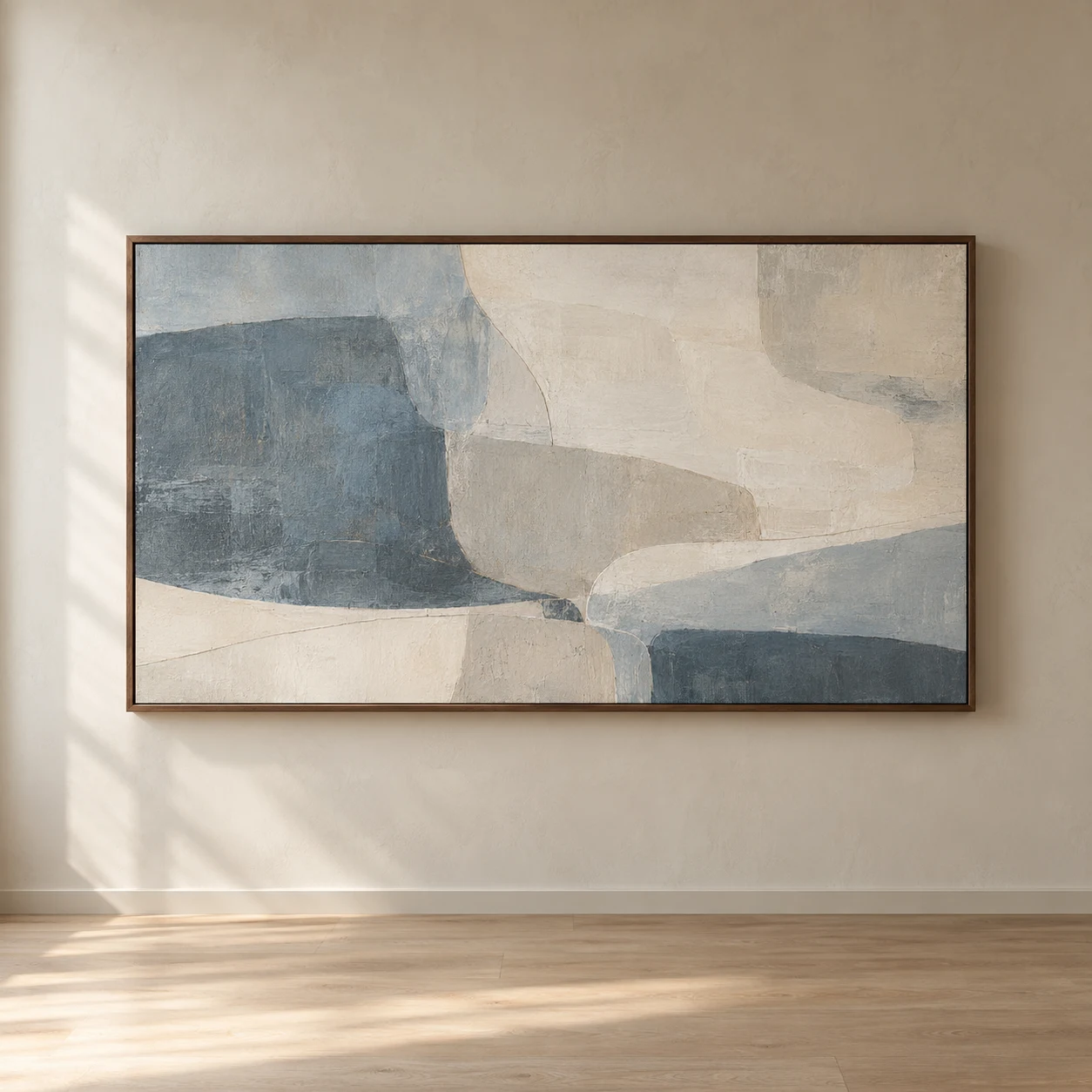 雾蓝抽象装饰画｜AI演示样品
