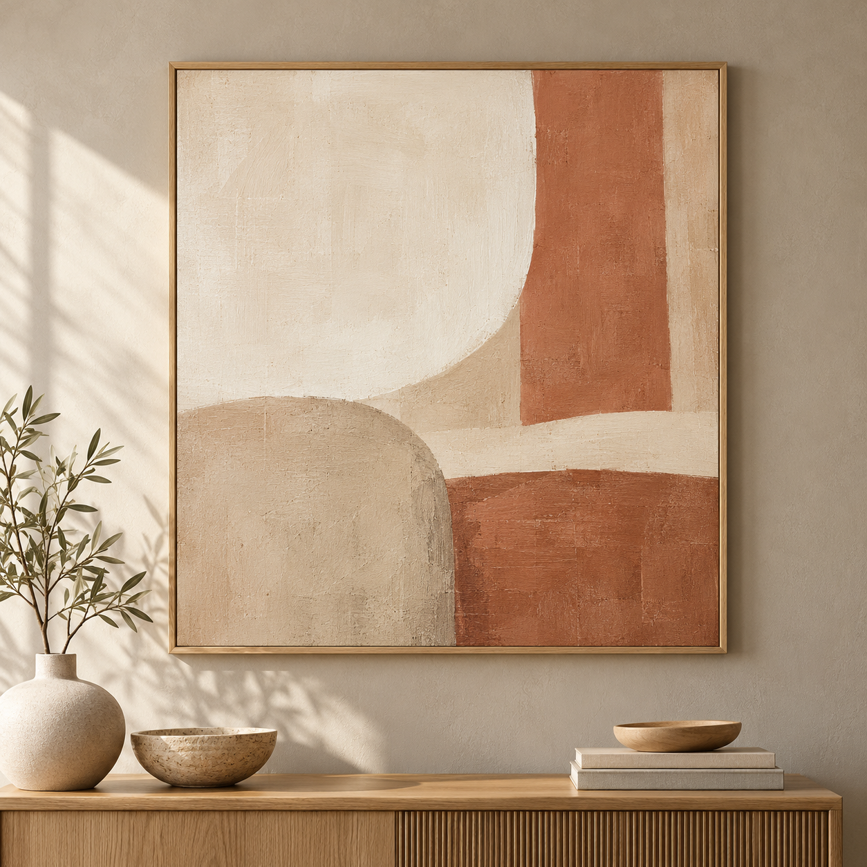 暖色几何装饰画｜AI演示样品